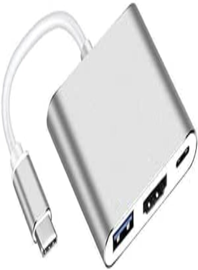 USB-C to HDMI Adapter, 3 in 1 Type-C to HDMI Multiport Adapter Converter with USB 3.0 Port and USB C Charging Port (USB-C-3-IN-1-HDMI 4K)